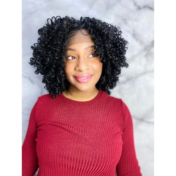 Short Bob Afro Kinky Lace Front Wigs